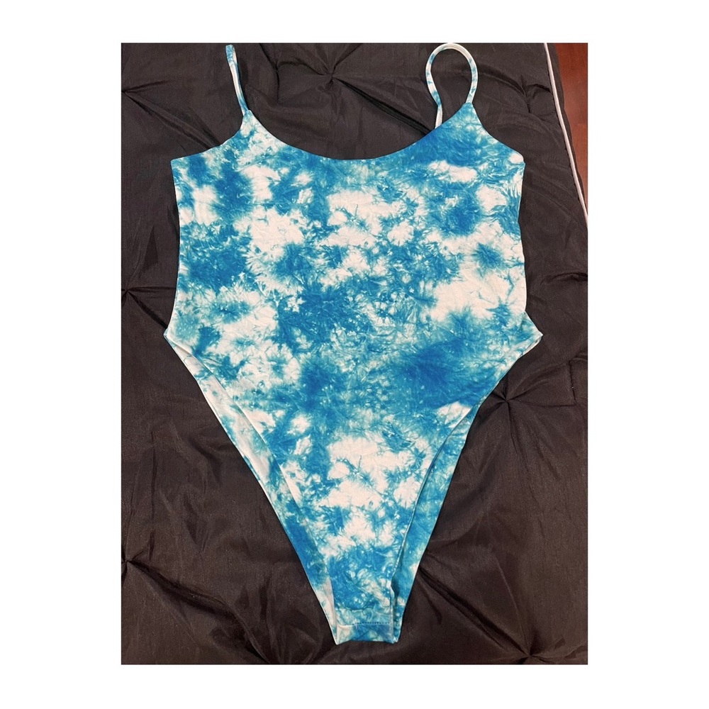 Tie dye one piece bathing suit